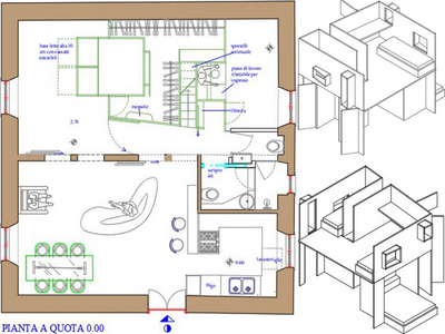 Progetto del corpo centrale in legno